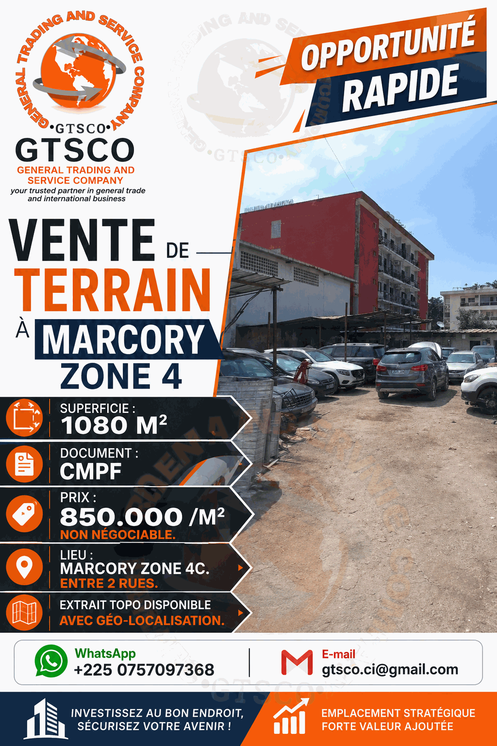Terrain en vente à marcory zone 4
