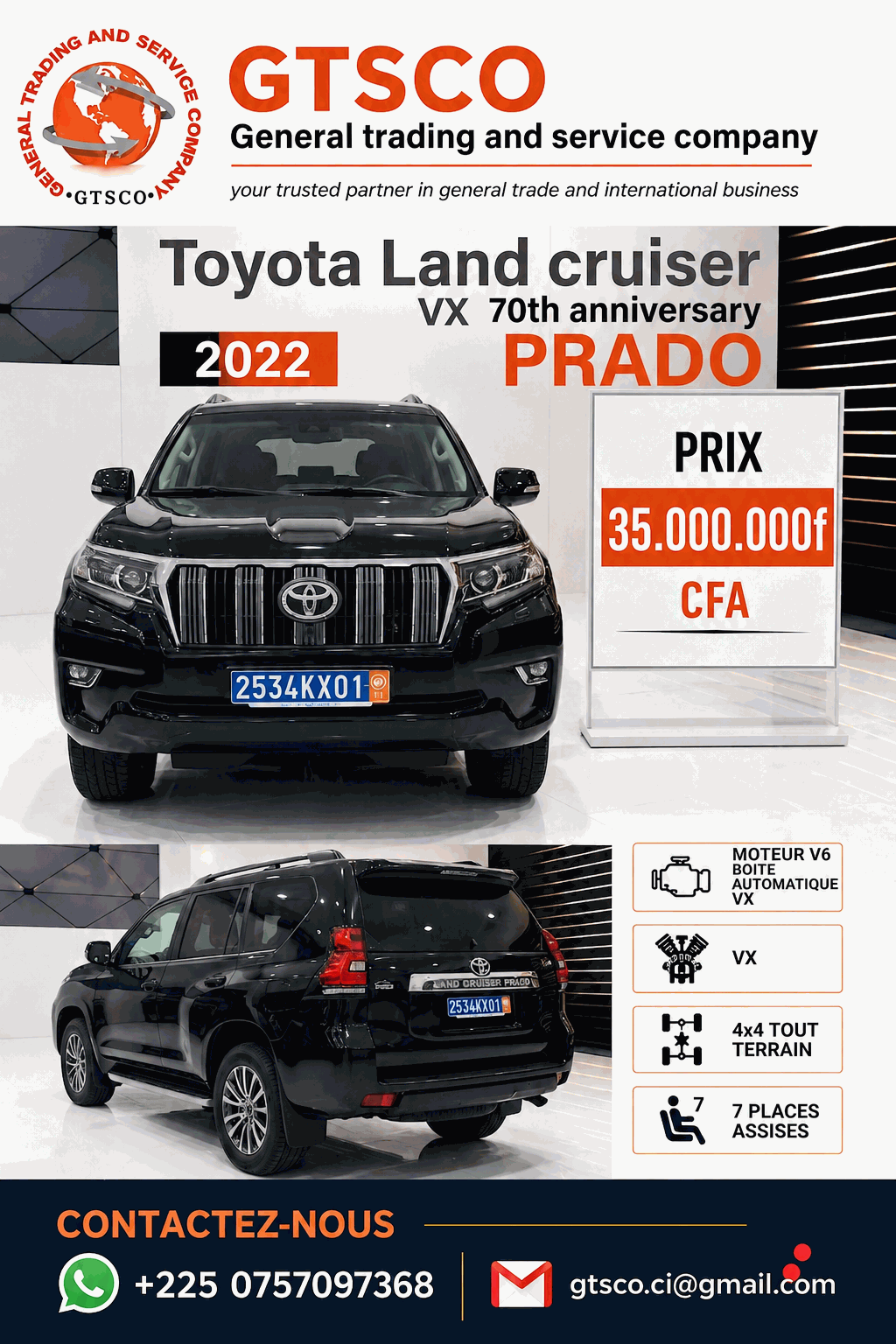 Toyota Land cruiser Prado VX 70th Anniversary 2022 V6