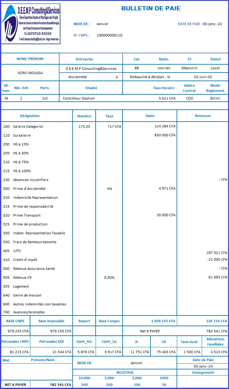 BULLETINS AUTOMATISES SUR EXCEL