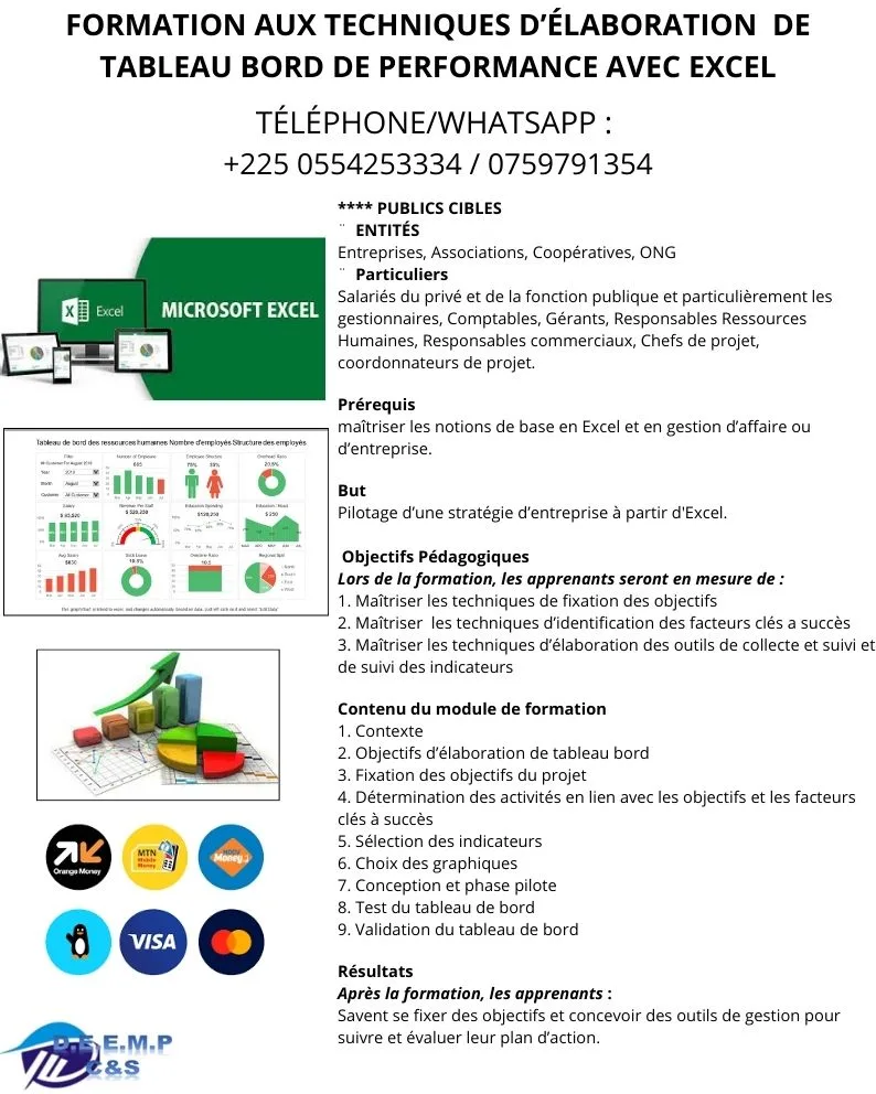 Formation Excel apprentissage, intermédiaire, avancée