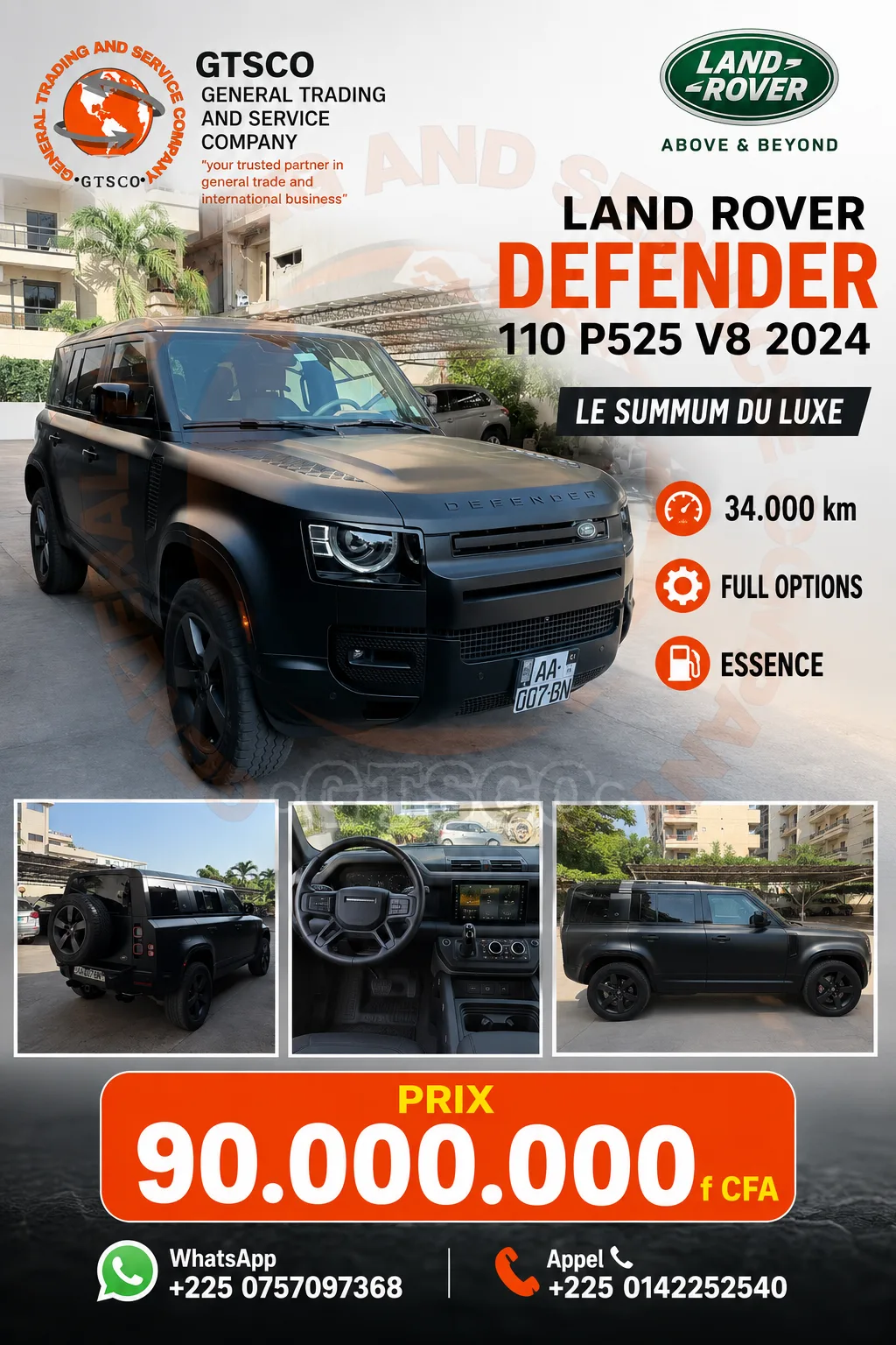 LAND ROVER DEFENDER 110 année 2024 V8