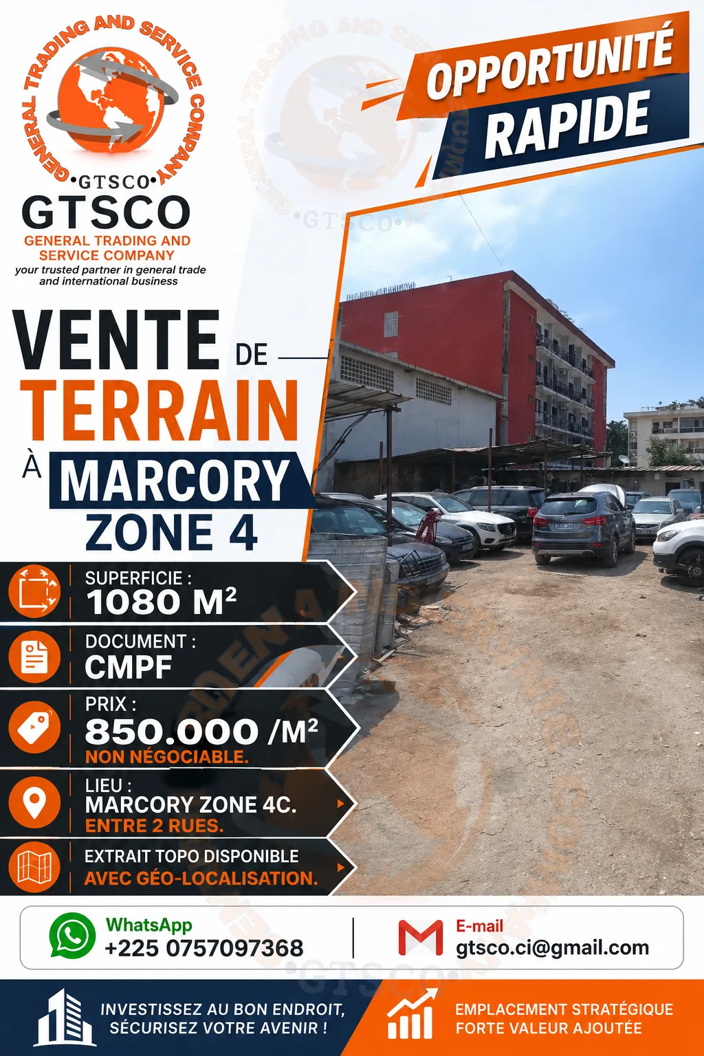 Terrain en vente à marcory zone 4
