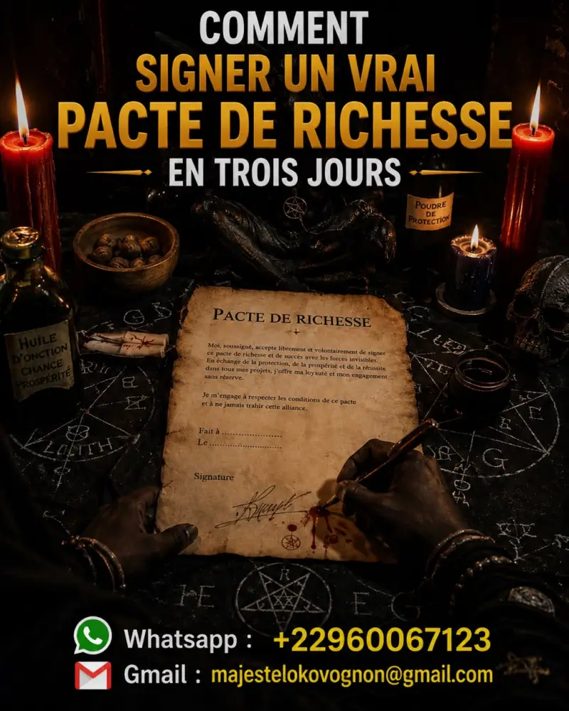 Comment signé un pacte de richesse, Devenez riche et célèbre