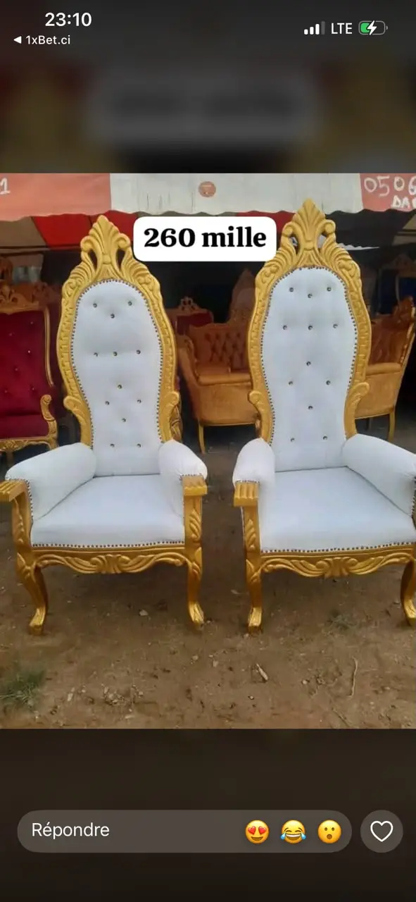 Vente de chaises royales