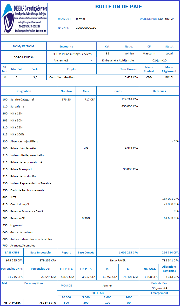 BULLETINS AUTOMATISES SUR EXCEL