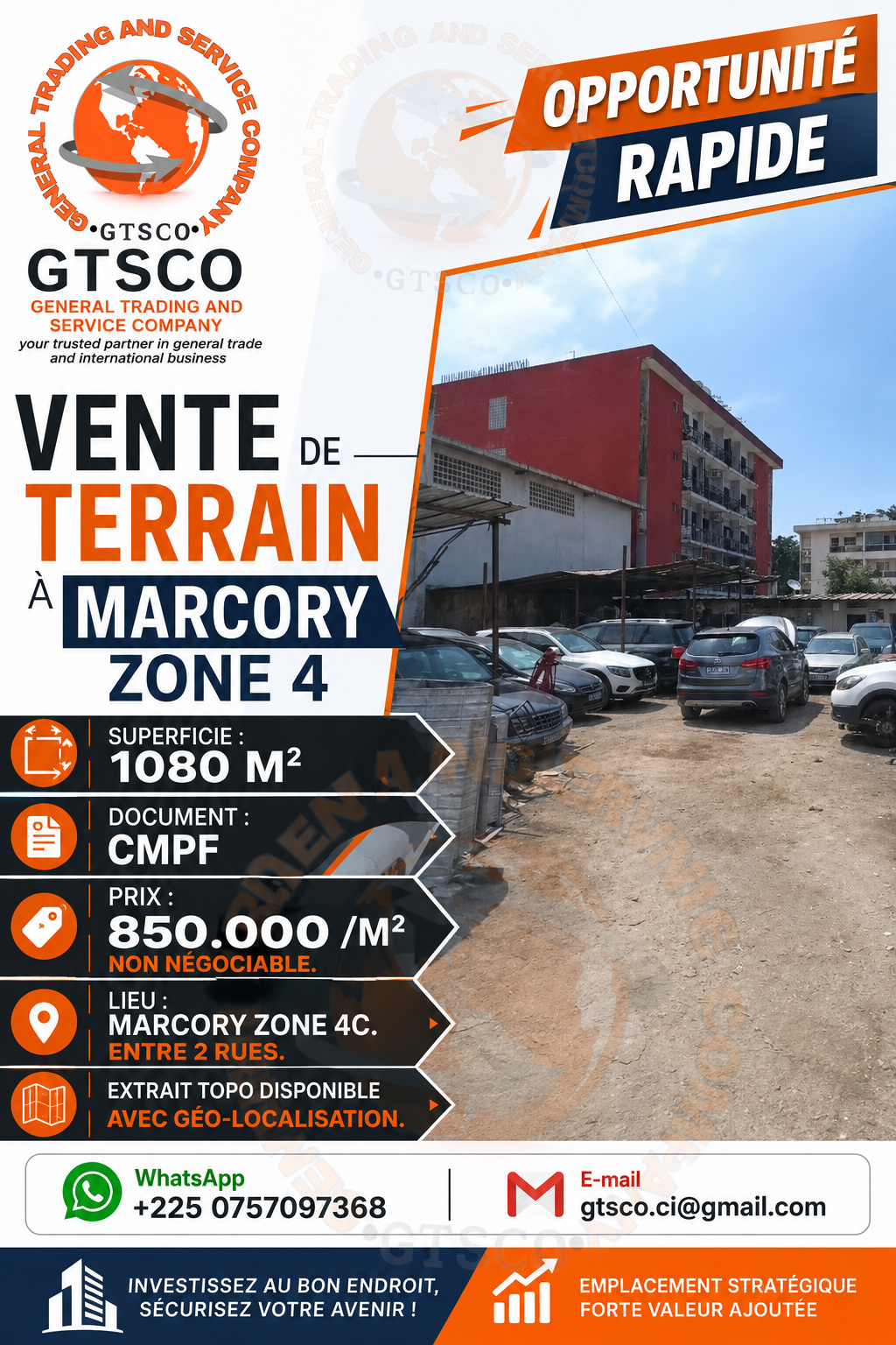Terrain en vente à marcory zone 4