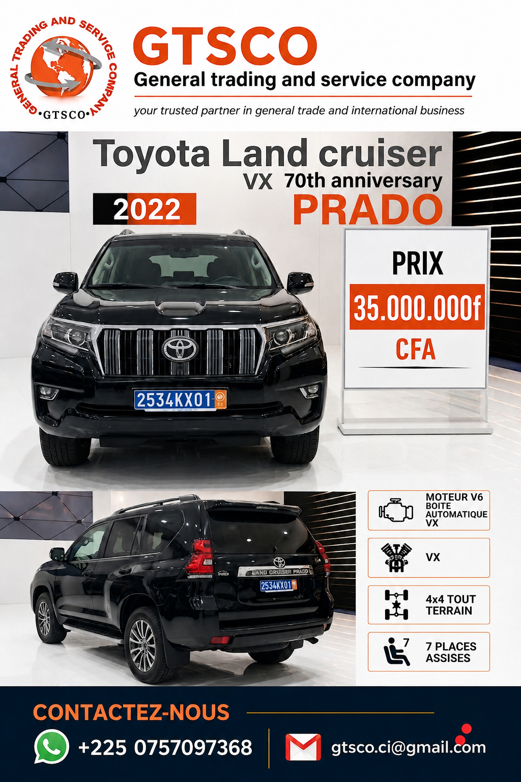 Toyota Land cruiser Prado VX 70th Anniversary 2022 V6
