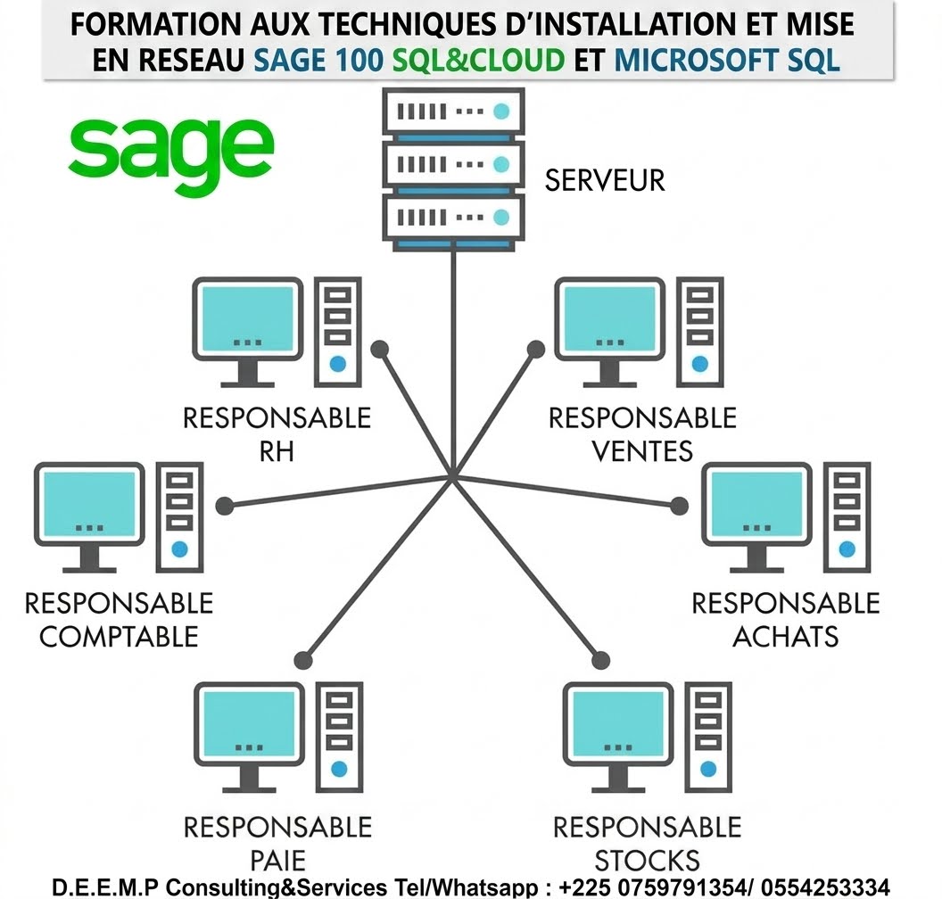 INSTALLATION, PARAMETRAGE, MISE EN RESEAU SAGE 100 SQL-MS-SQL