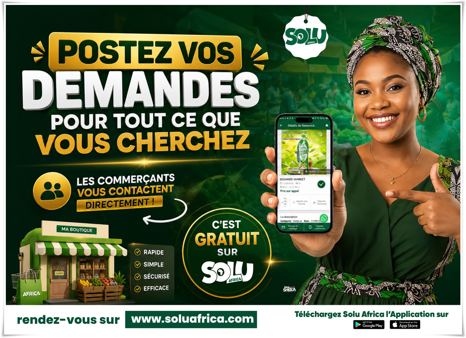 Trouvez tout ce qu'il vous faut sur Solu Africa !